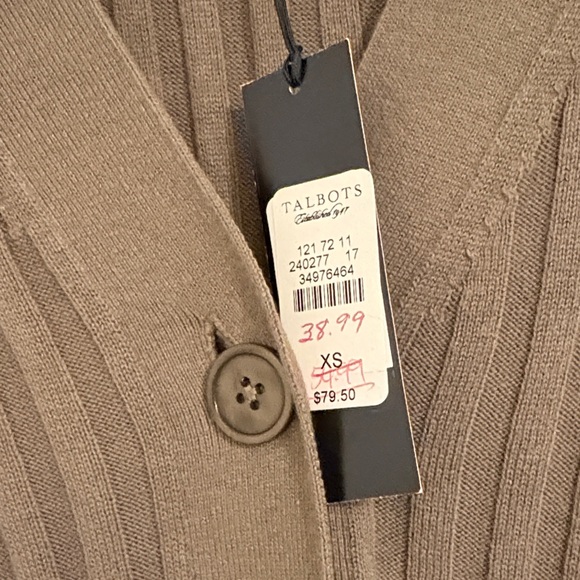 Talbots Brown Ribbed Cardigan - Picture 4 of 5